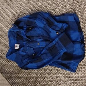 Healhtex 3T blue buffalo check shirt